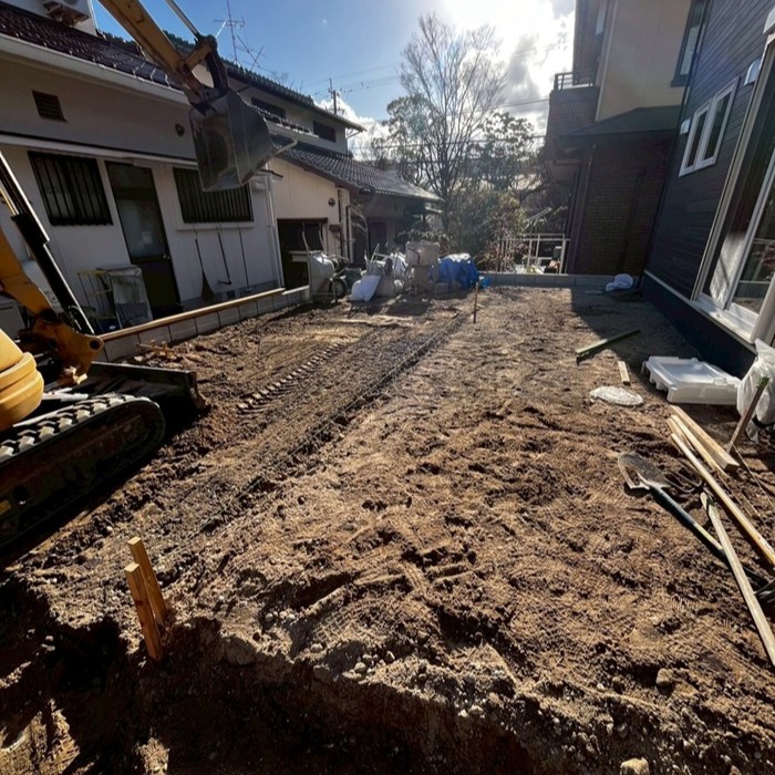 鹿児島市新築外構進捗駐車場の整地