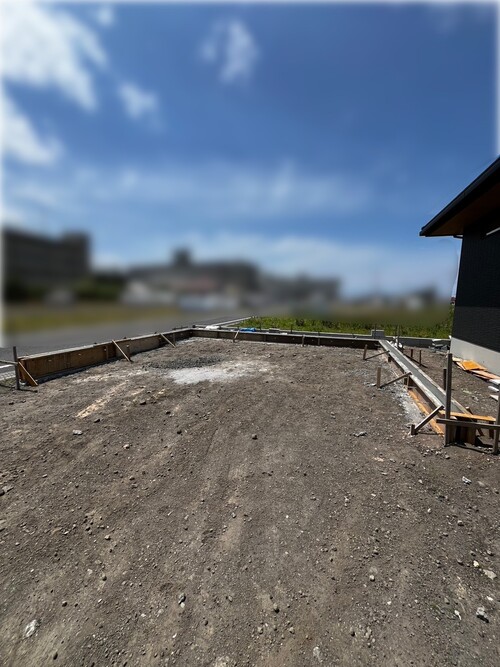 _指宿市/シャッターガレージ組立工事進捗/基礎工事が順調に進んでおります！