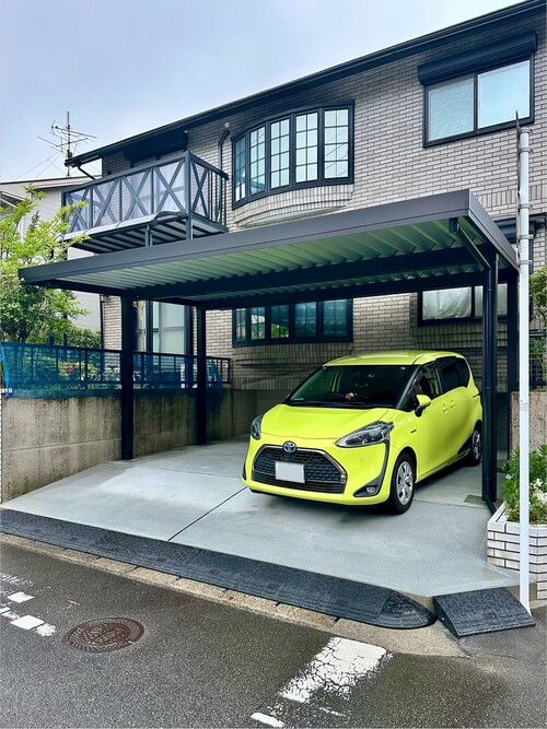鹿児島市/駐車場リフォーム工事/無事に全て完了しました✅土間の高さを上げ、カーポートを新調しました!