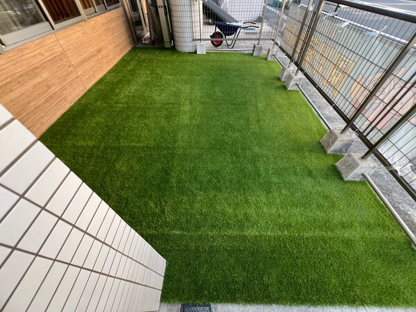 鹿児島市/人工芝張り替え工事/保育園のお庭の人工芝を施工しました!園児たちの笑顔が浮かびます!