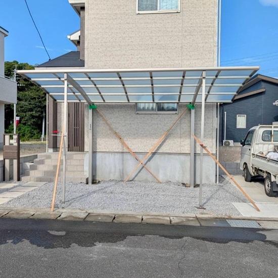 良市／カーポート設置工事｜YKK AP アリュース1台用を施工しました